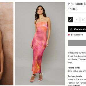 Pink Multi Mesh Bandeau Maxi Dress